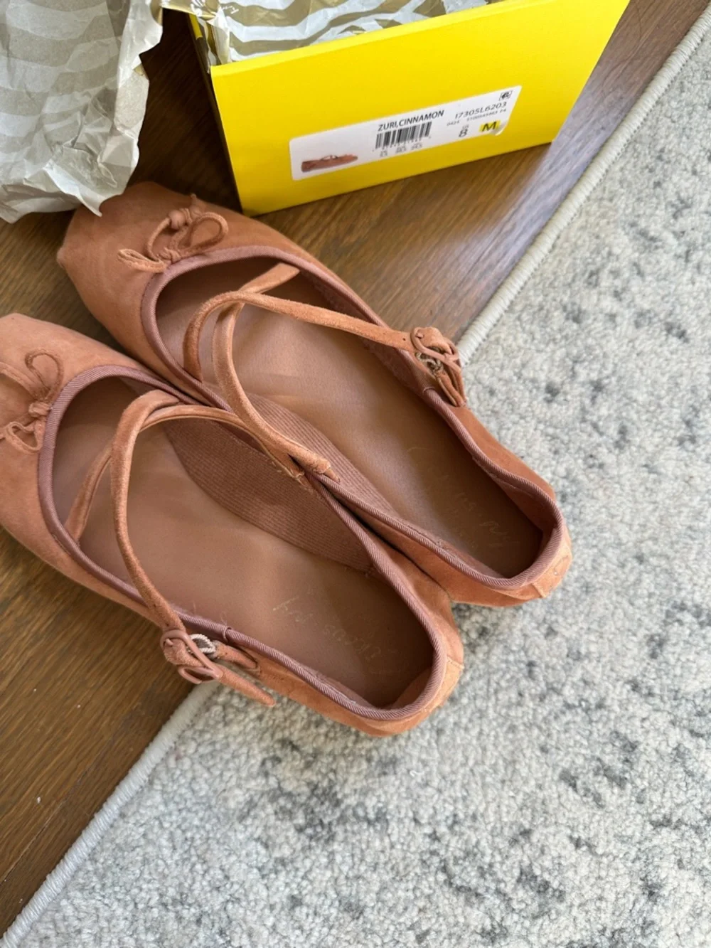 Circus by Sam Edelman Terracotta Suede Crisscross Ballet Flats - Picture 2 of 5